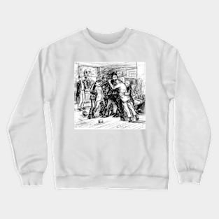 Policeman & Others Hold Back Two Men Fighting In A Pub 1909, William James Glackens Crewneck Sweatshirt